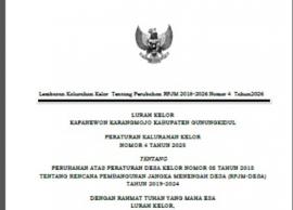 Lembaran Kalurahan Tentang Perubahan RPJM 2029-2026